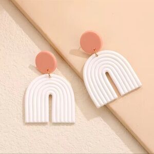 💎NEW Pink Boho Rainbow Drop Earring Studs, Secure Lock Back
